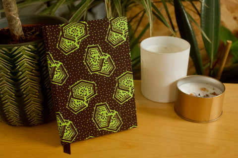 C O L L I D E R - A6 Brown & Green Geometric Handmade African Journal